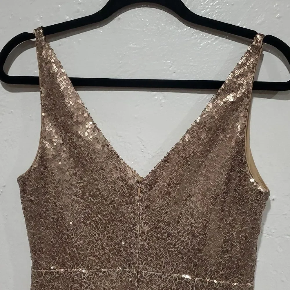 Lulu's Gold Sequin Mini Dress Size M - Picture 6 of 13